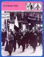 Le 6 Février 1934   Histoire De France  Vie Politique Fiche Illustrée - Histoire