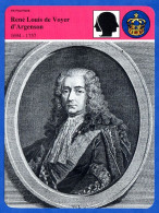 René Louis De Voyer D Argenson 1694 1757    Histoire De France  Vie Politique Fiche Illustrée - Geschiedenis