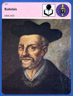 Rabelais 1494 1553   Histoire De France  Arts Fiche Illustrée - Geschiedenis