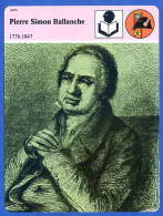 Pierre Simon Ballanche 1776 1847  Histoire De France  Arts Fiche Illustrée - Geschichte