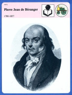 Pierre Jean De Béranger 1780 1857  Histoire De France  Arts Fiche Illustrée - Geschiedenis