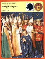 Philippe Auguste 1180 1223  Histoire De France  Chefs Etat Rois Nobles Fiche Illustrée - Geschichte