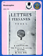 Montesquieu 1689 1755   Histoire De France  Arts Fiche Illustrée - Histoire