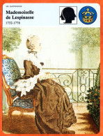 Mademoiselle De Lespinasse 1732 1776 Histoire De France  Vie Quotidienne Fiche Illustrée - Geschiedenis
