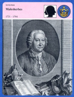 Malesherbes 1721 1794  Histoire De France  Arts Fiche Illustrée - Geschiedenis
