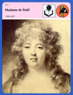 Madame De Staël 1766 1817    Histoire De France  Arts Fiche Illustrée - History