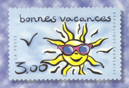 *CPM - Bonne Vacances 3.00 F - Soleil Avec Lunette - Briefmarken (Abbildungen)