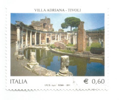 (REPUBBLICA ITALIANA) 2011, VILLA ADRIANA, TIVOLI (UNESCO WHS) - Serie Di 1 Francobollo Usato - 2011-20: Used