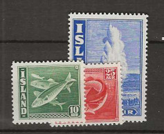 1940 MNH Iceland Mi 215-17 Postfris** - Nuovi