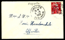 LETTRE D'INGWILLER - 1950 - MARIANNE DE GANDON -  - Brieven En Documenten