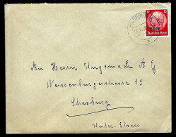 LETTRE DE HILSENHEIM - 1941 - POUR STRASBOURG - Lettres & Documents