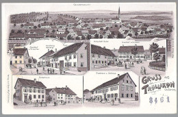 Gruss Aus TRÜLLIKON: 5-Bild-Litho Mit Gasthäusern Hirschen, Ochsen Und Schloss ~1900 - Andere & Zonder Classificatie