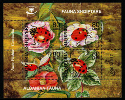 Albanien 2004 - Mi.Nr. Block 154 - Gestempelt Used - Insekten Insects Käfer Beetles Marienkäfer Ladybug - Kevers