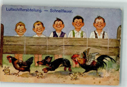 39735231 - Humor Luftschiffabteilung Schnellfeuer Kinder Huhn Hahn Kueken A.S.M. Nr. 1230 - Cani