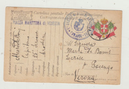 FRANCHIGIA POSTA MILITARE 7 DEL 1917 - ANNULLO V GRUPPO SEZIONI AEROSTATICHE -PIAZZA MARITTIMA VENEZIA WW1 - Franquicia