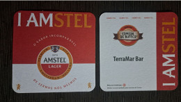 AMSTEL BRAZIL BREWERY  BEER  MATS - COASTERS # Bar Tera Mar Restaurante Front And Verse - Beer Mats