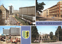 71965097 Karl-Marx-Stadt Klosterstrasse, Muehlenstrasse, Busbahnhof, Wappen Karl - Chemnitz