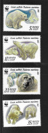 Russia 1987 MNH WWF Polar Bears Sg 5742/5 - Unused Stamps