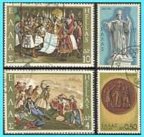 GREECE -GRECE - HELLAS 1971: 150th Yeas  Anniversary Of The 1821 National Greek  Revolution - Used Stamps