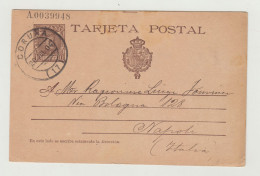 INTERO POSTALE SPAGNOLO - VIAGGIATO NEL 1904 VERSO ITALIA - Entiers Postaux