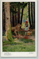 52287031 - Wolf Wald Blumen Korb Flasche Sign. O. Kubel Serie 128 No. 3731 Zusammen 6 AK - Fairy Tales, Popular Stories & Legends