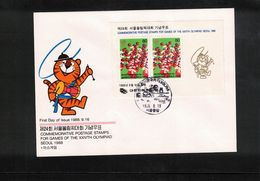 South Korea 1988 Olympic Games Seoul Block FDC - Estate 1988: Seul