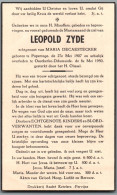 Bidprentje Poperinge - Zyde Leopold (1907-1950) - Images Religieuses