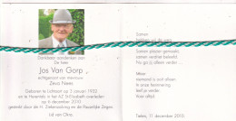 Jos Van Gorp-Nees, Lichtaart 1932, Herentals 2010. Foto - Décès