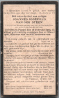 Bidprentje Poppel - Van Der Steen Joannes Josephus (1909-1926) Plooi - Imágenes Religiosas
