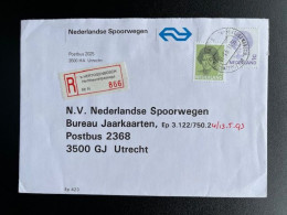 NETHERLANDS 1993 REGISTERED LETTER 'S HERTOGENBOSCH HELFTHEUVELPASSAGE TO UTRECHT 15-06-1993 NEDERLAND AANGETEKEND - Lettres & Documents
