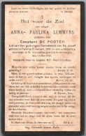 Bidprentje Pulle - Lemmens Anna Paulina (1892-1932) - Images Religieuses