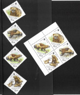 Russia 2004 MNH WWF Wolverine Sg 7288/91 Singles & Corner Block - Neufs