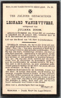 Bidprentje Rumbeke - Vandevyvere Leonard (1865-1931) - Images Religieuses