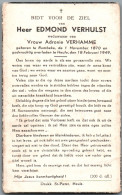 Bidprentje Rumbeke - Verhulst Edmond (1870-1949) - Imágenes Religiosas