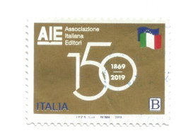 (REPUBBLICA ITALIANA) 2019, ASSOCIAZION ITALIANA EDITORI, AIE - Serie Di 1 Francobollo Usato - 2011-20: Gebraucht
