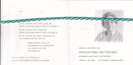 Gaby Van Esbroeck-Van Goethem, Beveren 1934, Sint-Niklaas 2005. Foto - Obituary Notices