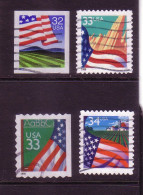 4 Different Flag Stamps - Used Stamps