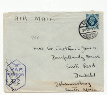 1977 EGYPT TO JOHANNESBURG SOUTH AFRICA RAF CENSOR - Brieven En Documenten