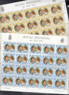 JERSEY  262-263, 2 Bögen (5x4), Postfrisch **, Hochzeit Von Charles Und Diana, 1981 - Jersey