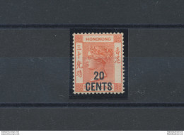 1885 HONG KONG - SG 40 - 20 Cent On 30 Cent Orange Red  , MLH* - Altri & Non Classificati