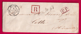 CAD TYPE 15 PARIS BUREAU D RECOMMANDE + PP 1849 POUR CETTE HERAULT LETTRE - 1801-1848: Precursors XIX