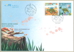 TURKEY 2022 MNH FDC WORLD ENVIRONMENT DAY CLIMATE CHANGE TURTLE  FIRST DAY COVER - Cartas & Documentos