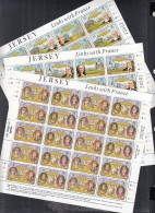 JERSEY  282-287, 3 Bögen (2x5 Zd), Postfrisch **, Verbindung Zwischen Jersey Und Frankreich, 1982 - Jersey