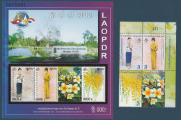 Laos Thailande 2011 Set Et Bloc Emission Commune Lao Thailand Joint Issue Set And S/S - Emissioni Congiunte