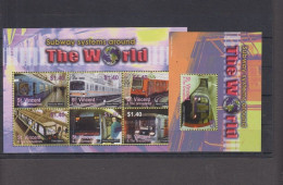 St Vincent - 2004 - Subway Systems Around The World - Yv 4823W/AC + Bf 593B - Trains