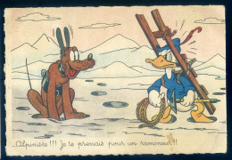 Cpa  Walt Dysney Mickey Mouse Alpiniste Je Te Prenais Pour Un Ramoneur Donald Rantanplan  STEP195 - Autres & Non Classés