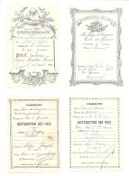 KB1598 -  BULLETINS DE PRIX LE LION D'ANGERS - HENRI BARBIN - GEORGES LEZE - Diplômes & Bulletins Scolaires