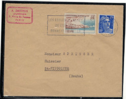 YT 978  SUR LETTRE AFF CPSE  PARIS 43  13/1/1955 FAG LES ECOLES DE L 'ARMEE - Mechanical Postmarks (Advertisement)