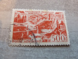 Marseille - Vue Stylisée - 500f. - Yt Pa 27 - Rouge-orange - Oblitéré - Année 1949 - - 1927-1959 Matasellados