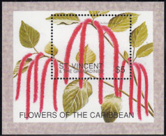 St Vincent - 1996 - Flowers Of The Caribean - Yv Bf 336 - Autres & Non Classés